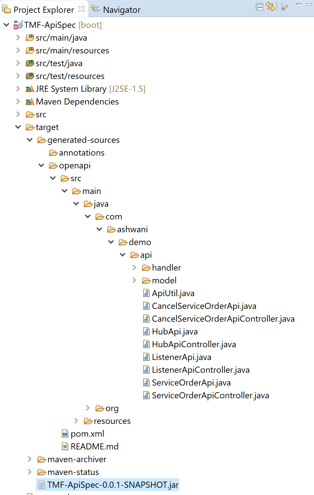 Swagger Code generation directory structure